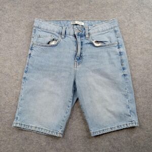 Zara Shorts Mens 31 Denimwear Light Wash Blue Denim Bermuda Jean‎ Biker Jorts